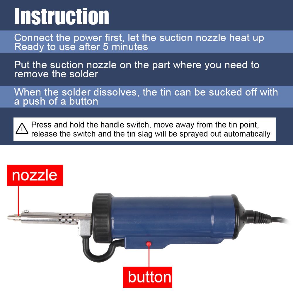 Bomba de extracción Con 3 boqu - Desoldering Pump Electric Vacuum Station reseña y precio